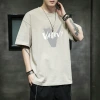 Short-sleeved T-shirt men's fashion brand, ins Hong Kong-style men's top, summer trend loose and versatile printed round-neck half-sleeve T-shirt Application Scenario